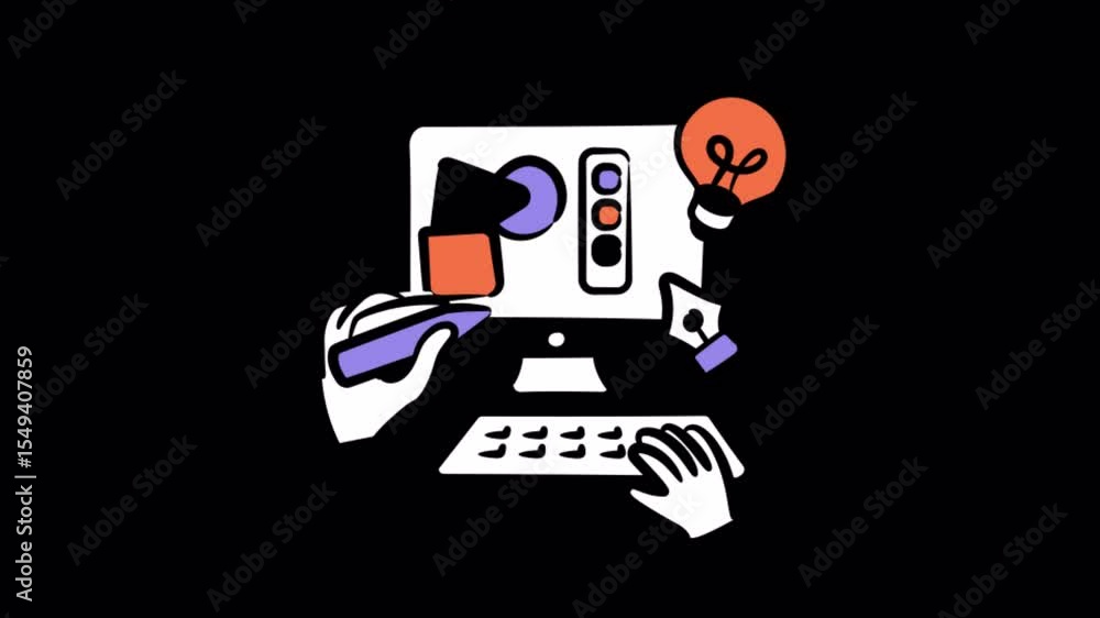 Poster graphic design animations on transparent background