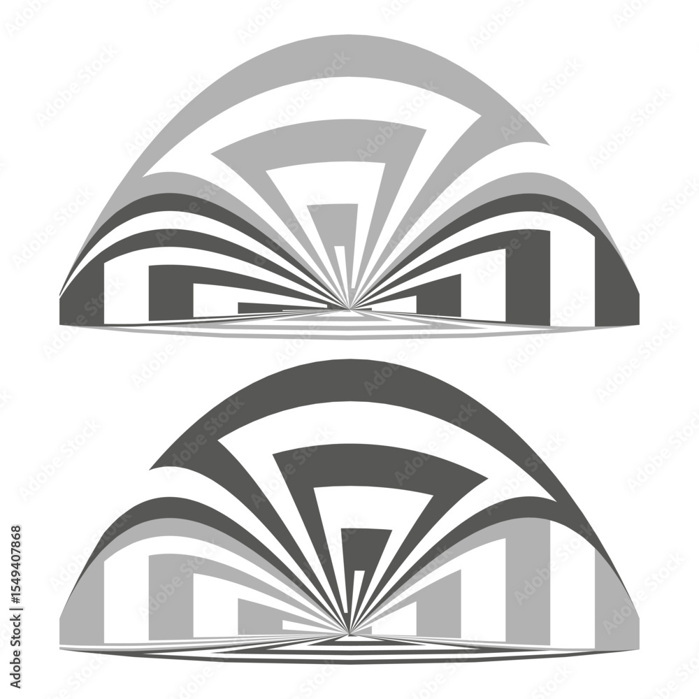 Aufkleber arch icon pattern. gray curve design. architectural shape illustration. vector structure symbol.