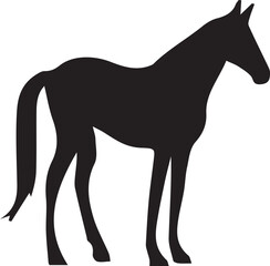 Obraz premium Powerful Horse Silhouette - Rearing Hind Legs Vector Art for Equestrian Logos, Ranch Branding & Western Decor