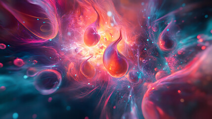 Vibrant Cosmic Swirls with Luminous Bubbles