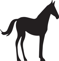 Obraz premium Powerful Horse Silhouette - Rearing Hind Legs Vector Art for Equestrian Logos, Ranch Branding & Western Decor