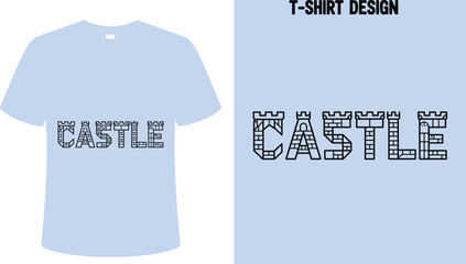 Castle t shirt design medieval fortress tee shirt architecture graphic tee castle lover gift idea shirt editable stock vector