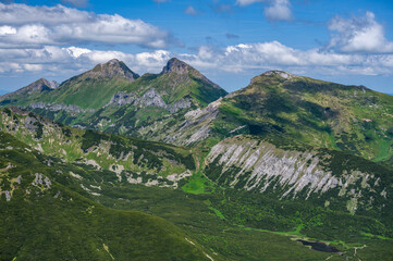 Panorama of the Belianske Tatras from the Mount Velka Svistovka. Tatra Mountains, Slovakia.