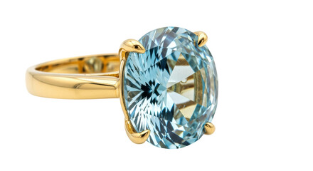 Isolated Blue Topaz Ring