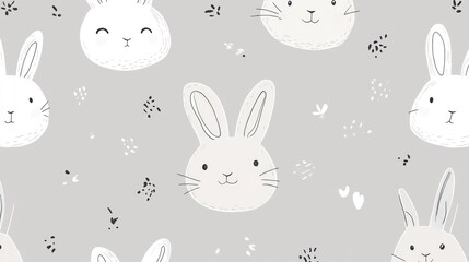 Cute bunny heads pattern
