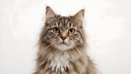Fototapeta premium portrait of a cat on white background