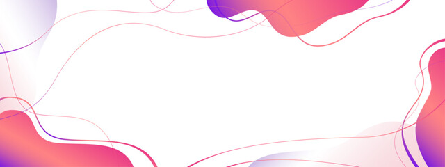 Abstract background with purple and orange liquid wavy shapes. Futuristic banner for poster, cover, brochure, website.