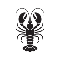 Obraz premium Lobster icon silhouette seafood marine animal crustacean ocean symbol black isolated vector illustration.