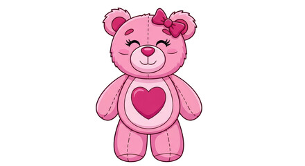 Isolated Teddy Bear with Heart