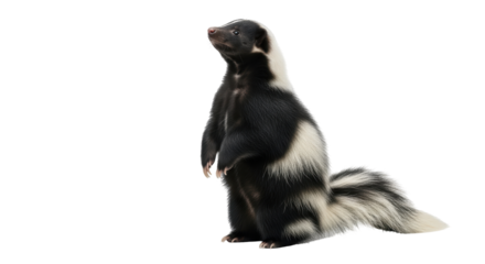 Isolated Skunk Standing on Hind Legs