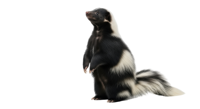 Isolated Skunk Standing on Hind Legs
