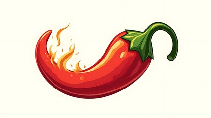 Fiery Hot Chili Pepper: A Spicy Illustration