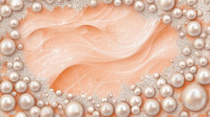 Fototapeta premium Peachy, pearly, flowing abstract background