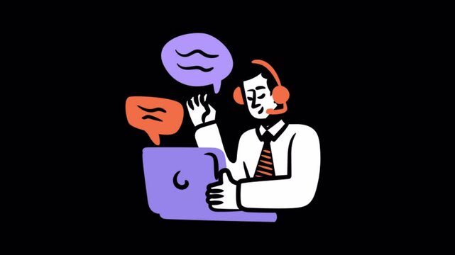Chat Service Animations on Transparent background