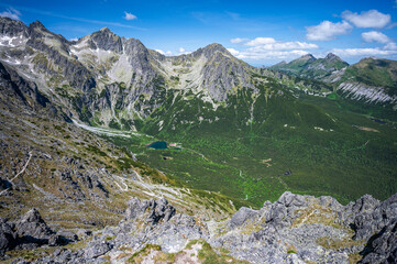 Summer panorama of the Tatras from the peak of Velka Svistovka (2037 asl), Slovakia