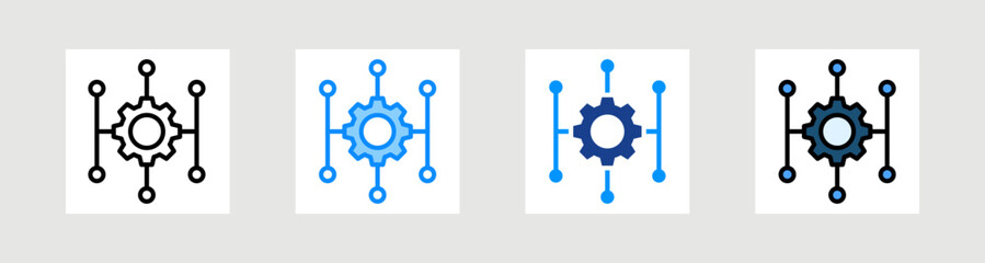 Algorithms Icon Collection Set Multiple Style
