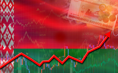 Belarus economic growth on financial graph. Belarus financial growth on market graph