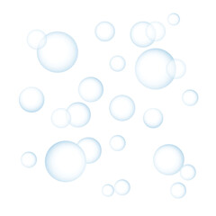 Soap bubble floating background isolated on white background