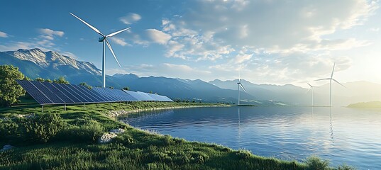 Coastal Energy Corridor Featuring Seamless Integration of Wave Power, Solar Panels, and Offshore Wind Turbine Technology