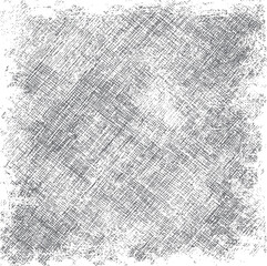 Crosshatch Grunge Texture with Distressed Hatch Overlay on White. Rough Scratch and Noise Pattern for Print and Web. Abstract Vintage Crosshatch Design. Isolated Black and White Vector.