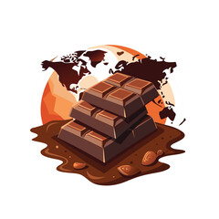 chocolate bar with hazelnuts vector icon.