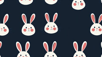 Obraz premium Cute rabbit faces repeating pattern (1)
