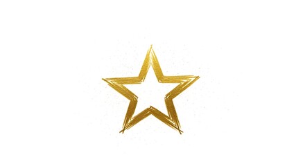 Obraz premium Gold star on white background, celebratory decoration