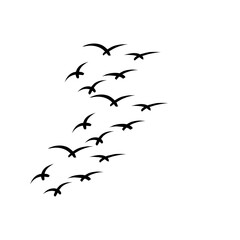 Flying Bird Silhouette Vector Set for Tattoos and Nature-Inspired Art