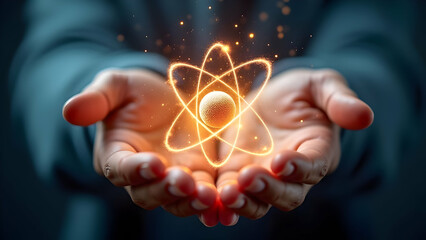 Careful Male Hands Radiant Atom Radiation Patterns