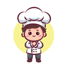 cute character bakery boy chef logo for restaurant, elements, logo, clipart