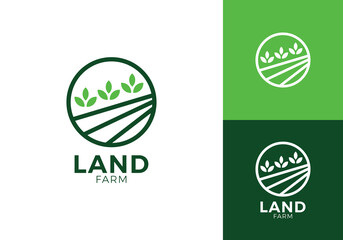 wheat plant nature farm logo. creative circle landscape agriculture symbol vector design
