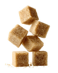 Brown Sugar Cubes Falling Sweetness Delight,