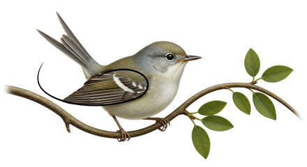 Isolated Bird on Branch