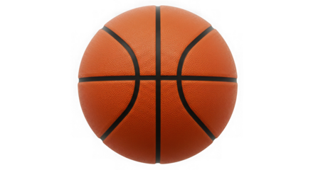 Classic orange basketball isolated on transparent background