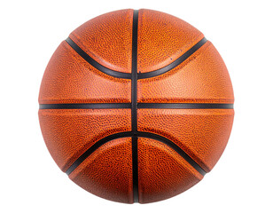 Worn Outdoor Basketball with Scuffed Surface, Top View, isolated on a transparent background