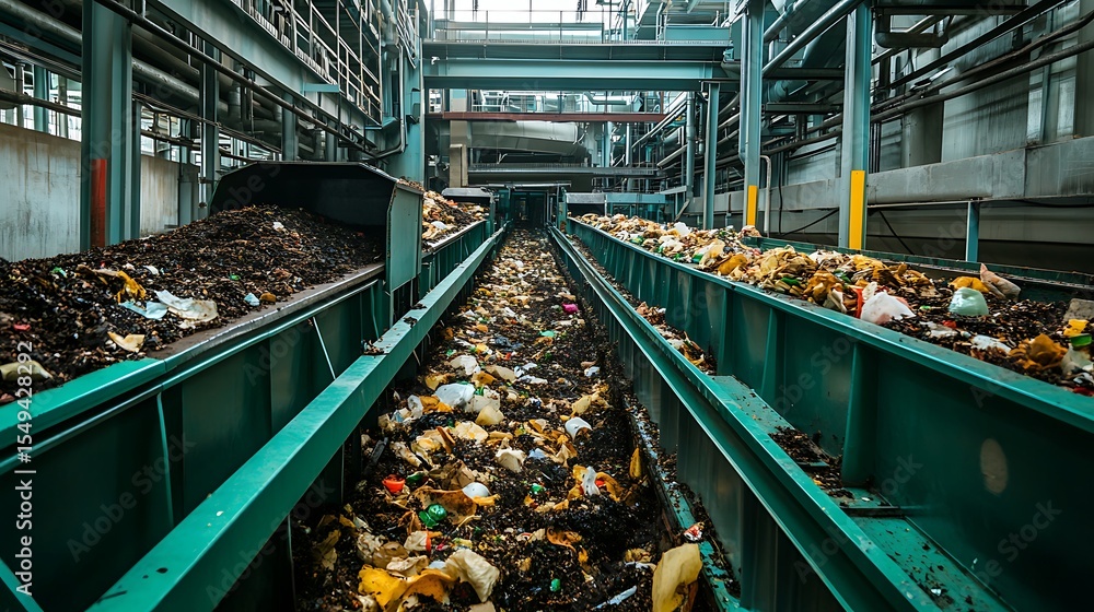 Poster smart composting facility featuring zero odor technology and automated waste processing for efficien