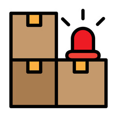 Inventory Alert Vector Filled Icon Design