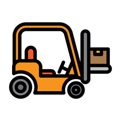 Forklifter Vector Filled Icon Design