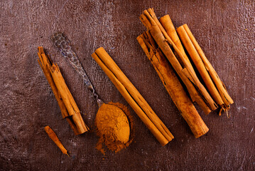 cinnamon powder on a table
