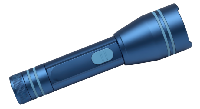 Isolated Blue Flashlight