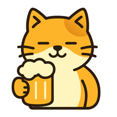 Cute cat holding beer