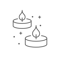 Tea candles line outline icon