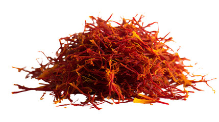 Naklejka premium Saffron spice threads vibrant red orange colors culinary ingredient