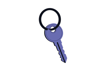 Unlocking real estate dreams house key with ring vector illustration.
