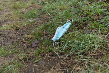 Environmental pollution - A medical mask that was thrown away