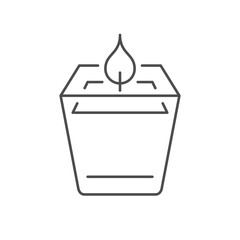 Candle in glass cup line icon