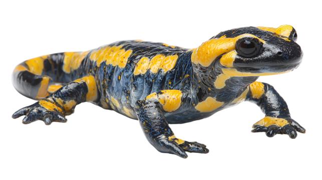Fire Salamander Closeup Vivid Colors Amphibian Reptile