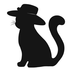 a cat is wearing a beautiful hat vector graphics art design