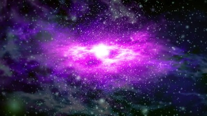 Colorful glow purple nebula and shining stars. Hyperspace abstract background animated. galaxy, nebula concept. Flying through nebula and star fields in deep space. - Powered by Adobe