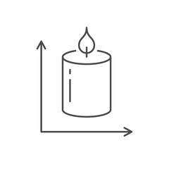 Candle size line outline icon